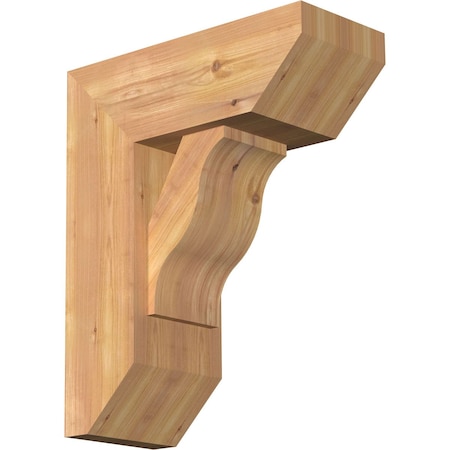 Ekena Millwork Funston Slat Smooth Bracket w/ Offset Brace, Western Red Cedar, 7 1/2"W x 18"D x 22"H BKT0806X18X22FST06SWR